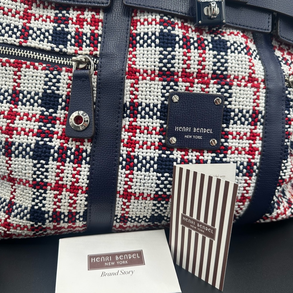 Jetsetter Large Convertible Plaid Backpack Tote Shoulder Bag Henri Bendel